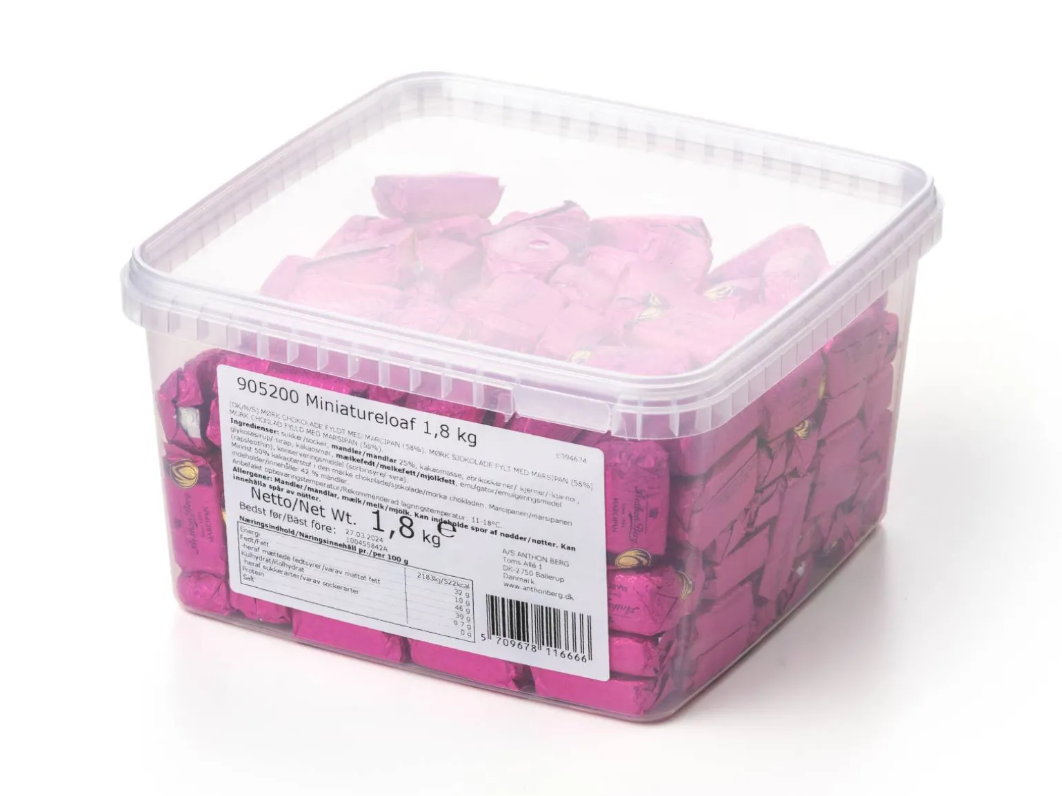 Anthon Berg Mini Marcipanbrød Bland-selv-slik i kasser 1,8 kg