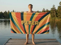 Badehåndklæde med Egen Tekst - Retrodesign