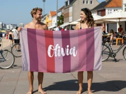 Badelagen med Egen Tekst - Stribet Design