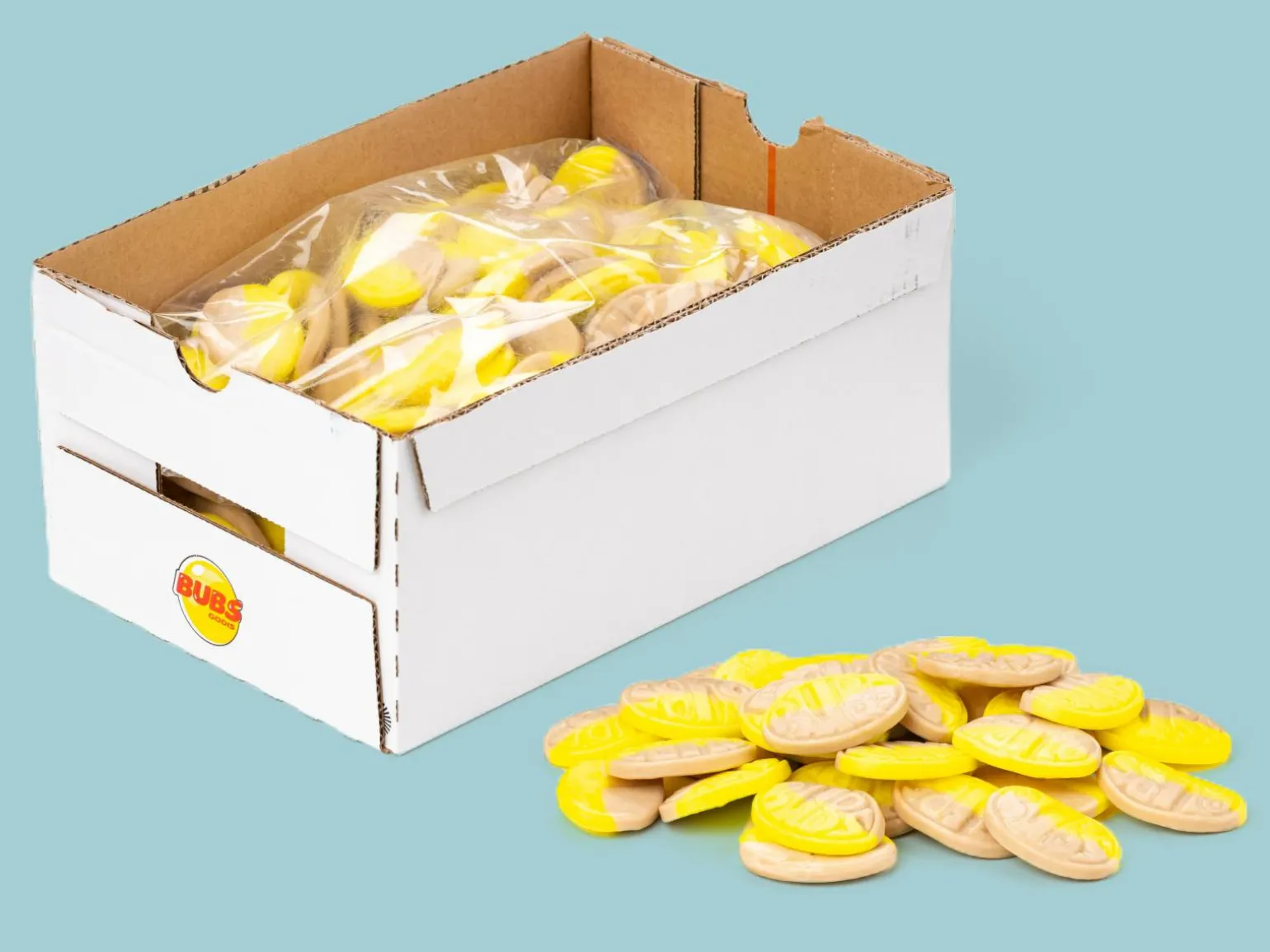 Banana Bubs Bland-selv slik i kasser 2,8 kg