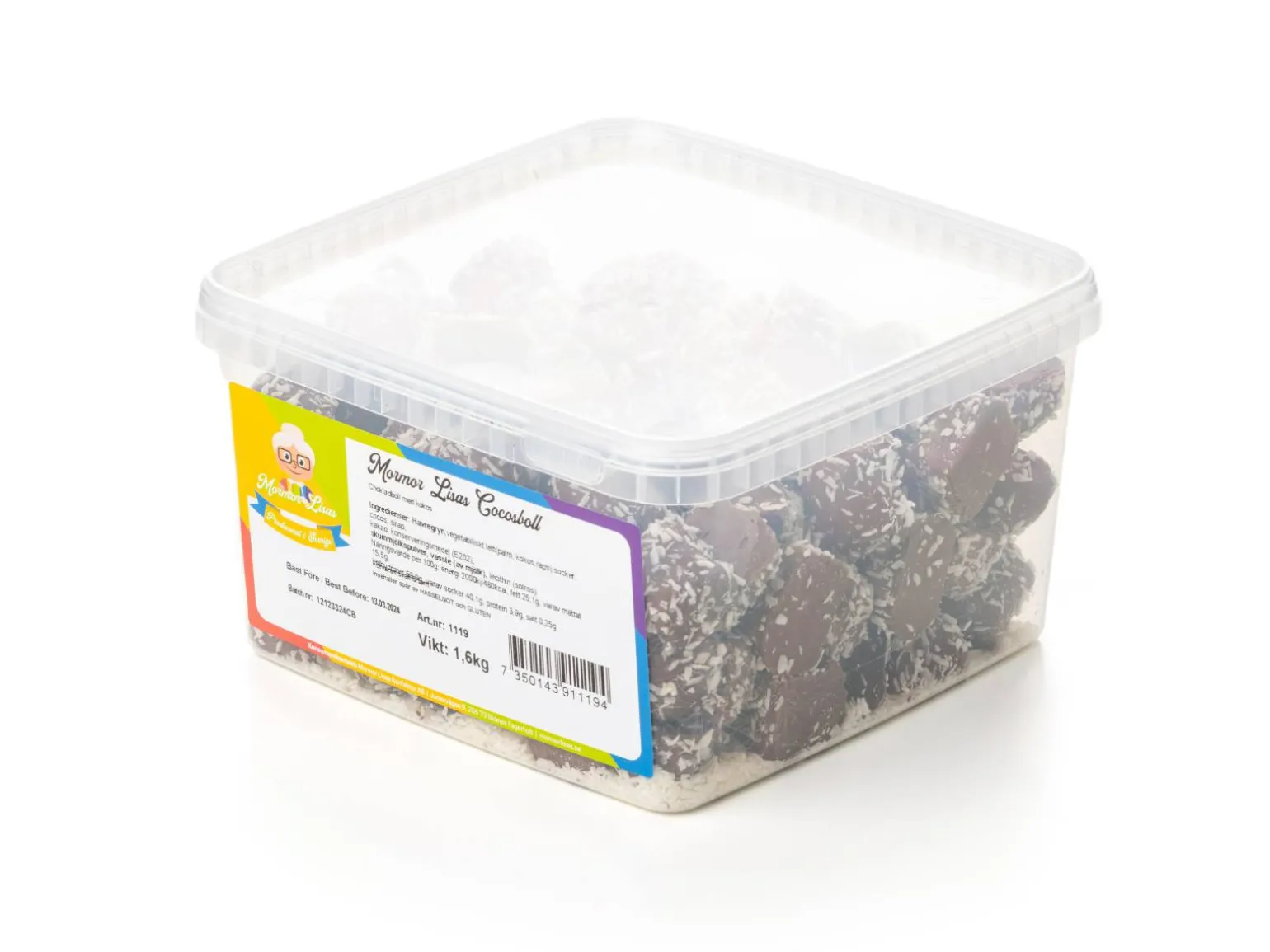 Bedstemor Lisas Kokosbolle Bland-selv slik i kasser 1,6 kg