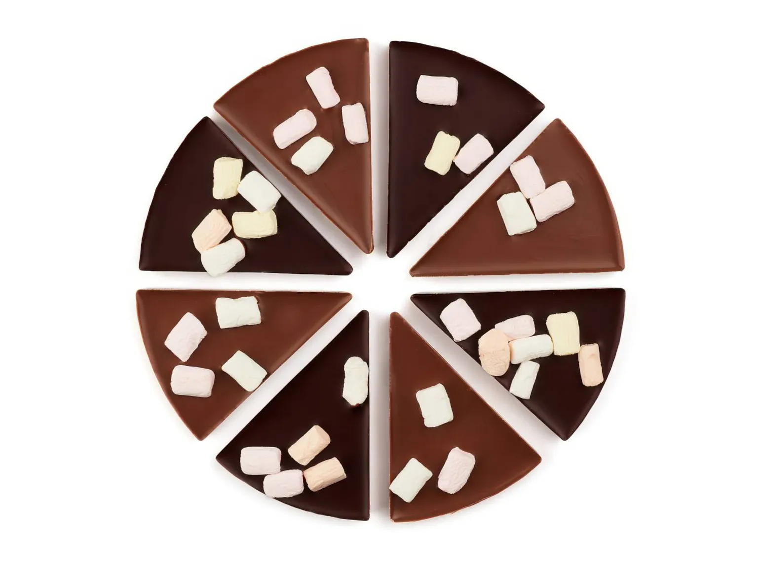 Chokoladepizza med skumfiduser