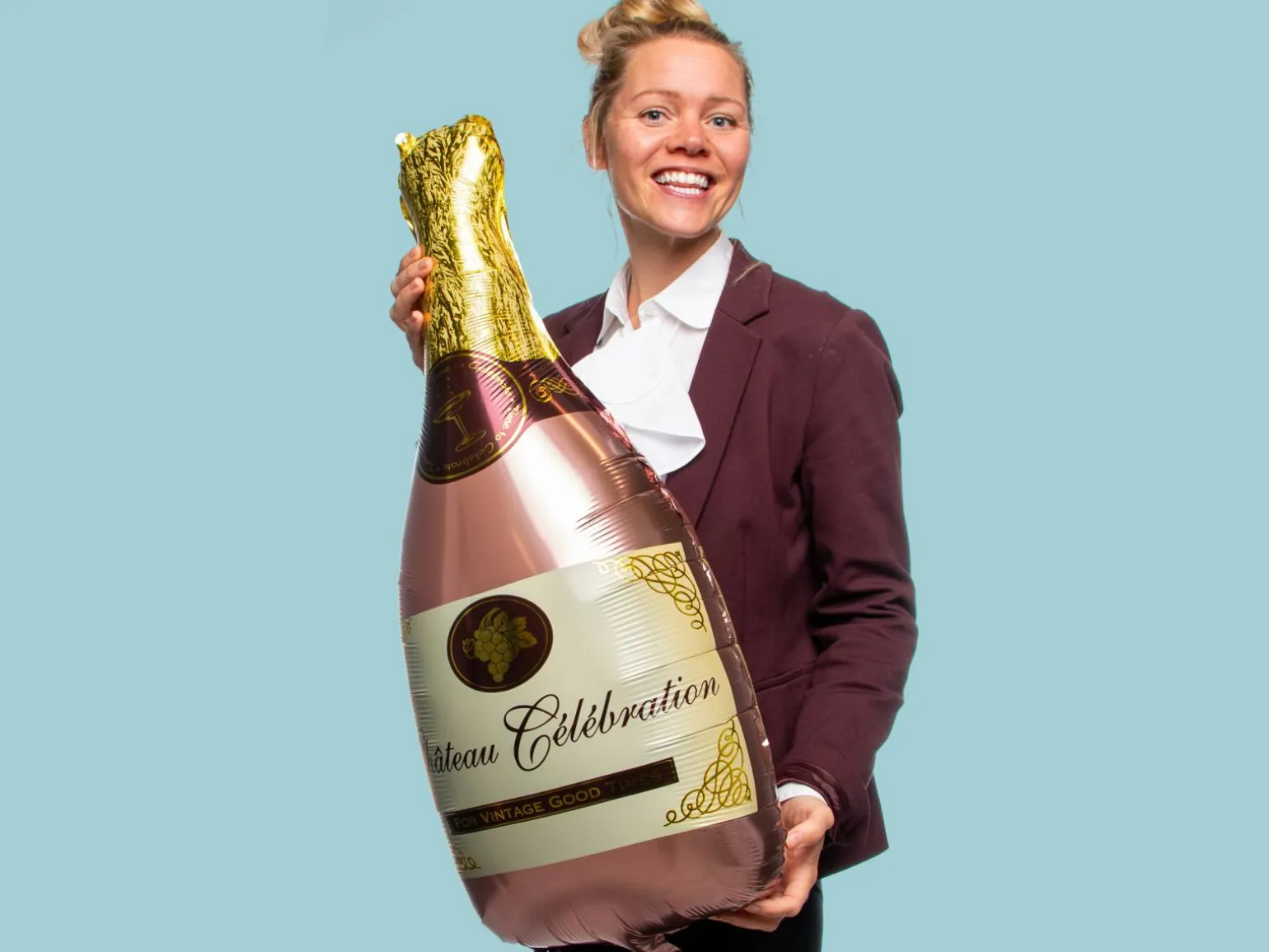 Folieballon Champagneflaske Rosé