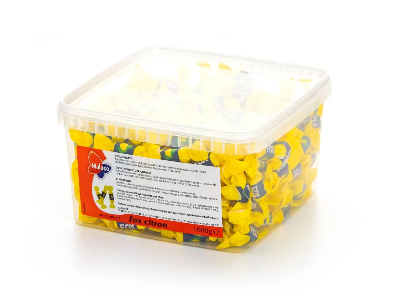 Fox Citron Bland-selv slik i kasser 1 kg