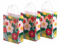 Gaveposer 3-pak - Lyserøde blomster - Store