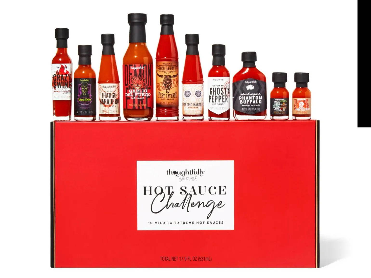 Gaveæske med Stærke Saucer: Hot Sauce Challenge - Thoughtfully