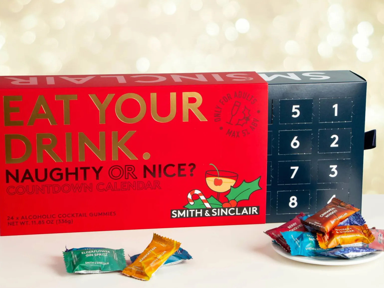 Julekalender med Cocktailvingummi til Voksne - Smith & Sinclair