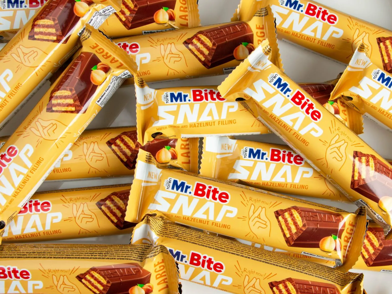 Mr. Bite Snap Chokoladebarer med Hasselnødfyld 24-pak