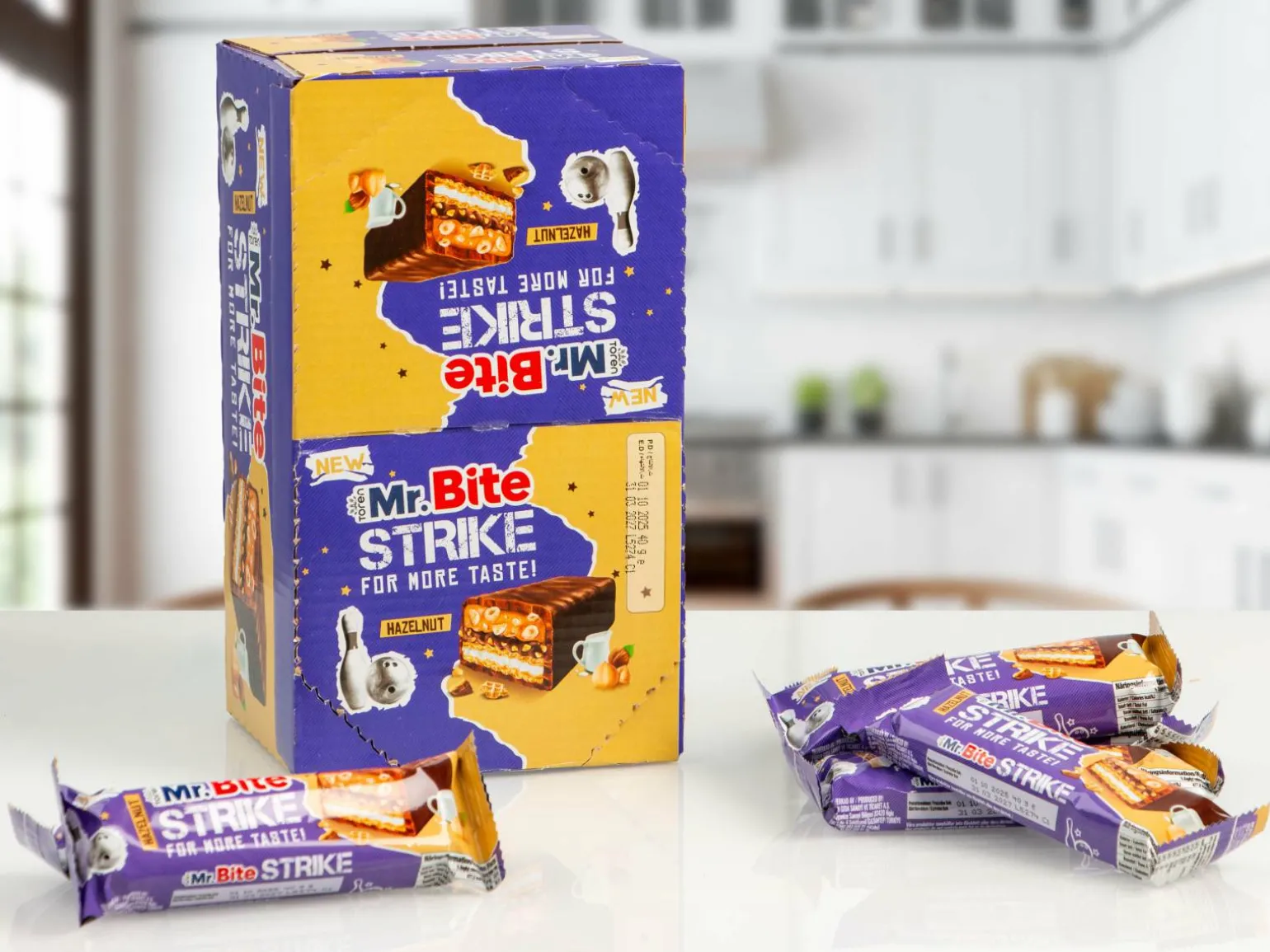 Mr. Bite Strike Chokoladebarer med Hasselnød 24-pak