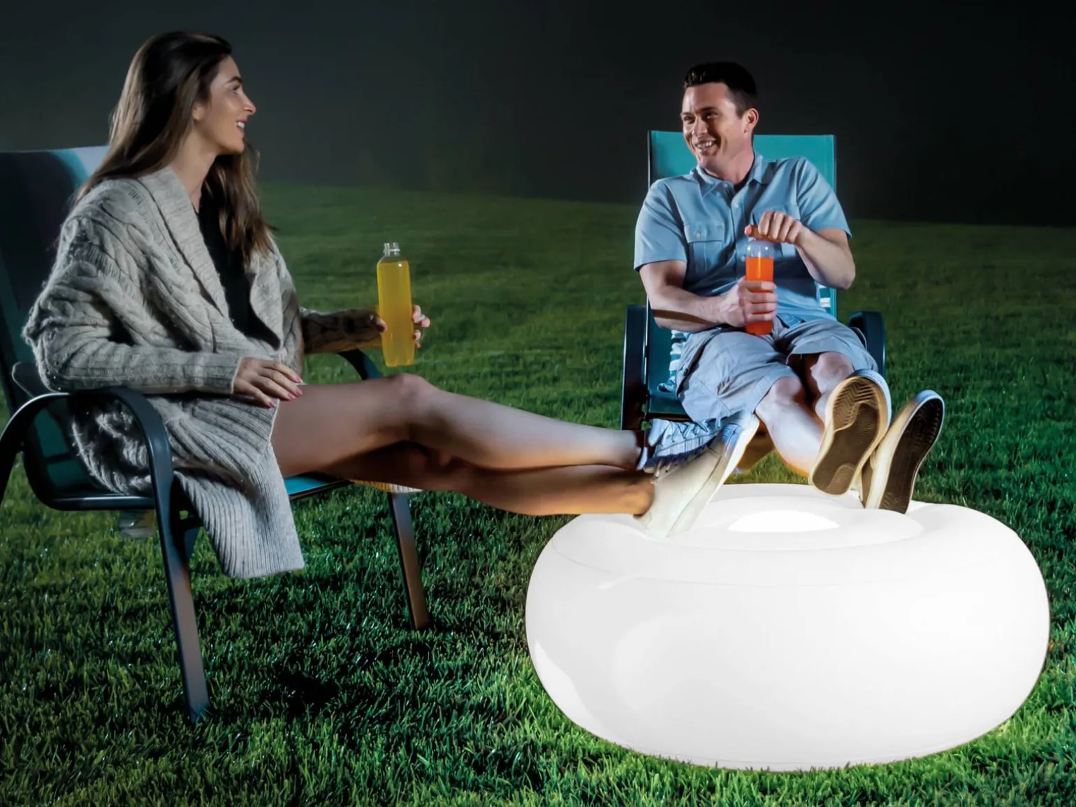 Oppustelig LED-siddepuf - Intex