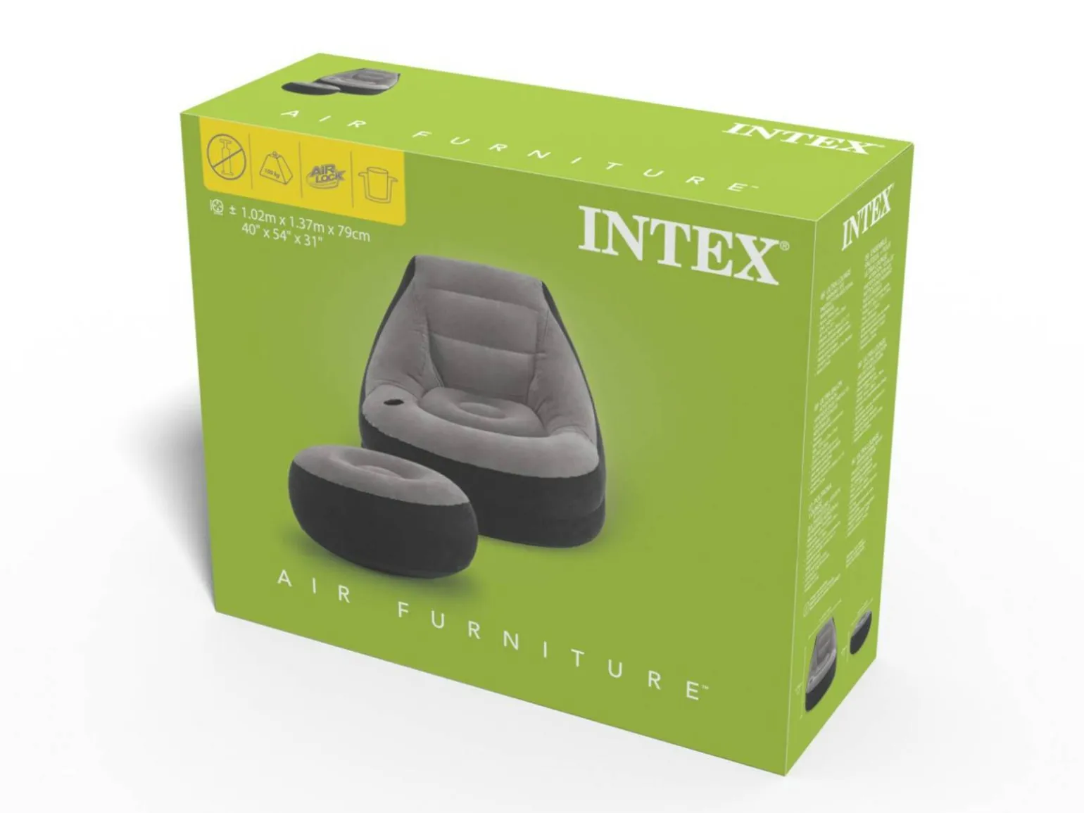 Oppustelig Lounge-lænestol med Fodpuf - Intex