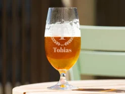 Personligt Spiegelau Ølglas med Gravering - Bogstav, Navn & Krans