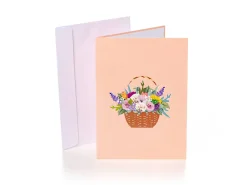 Pop Up-kort - Blomster i Kurv