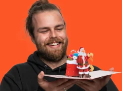 Pop Up-kort - Julekort Julemandens Julegavesæk