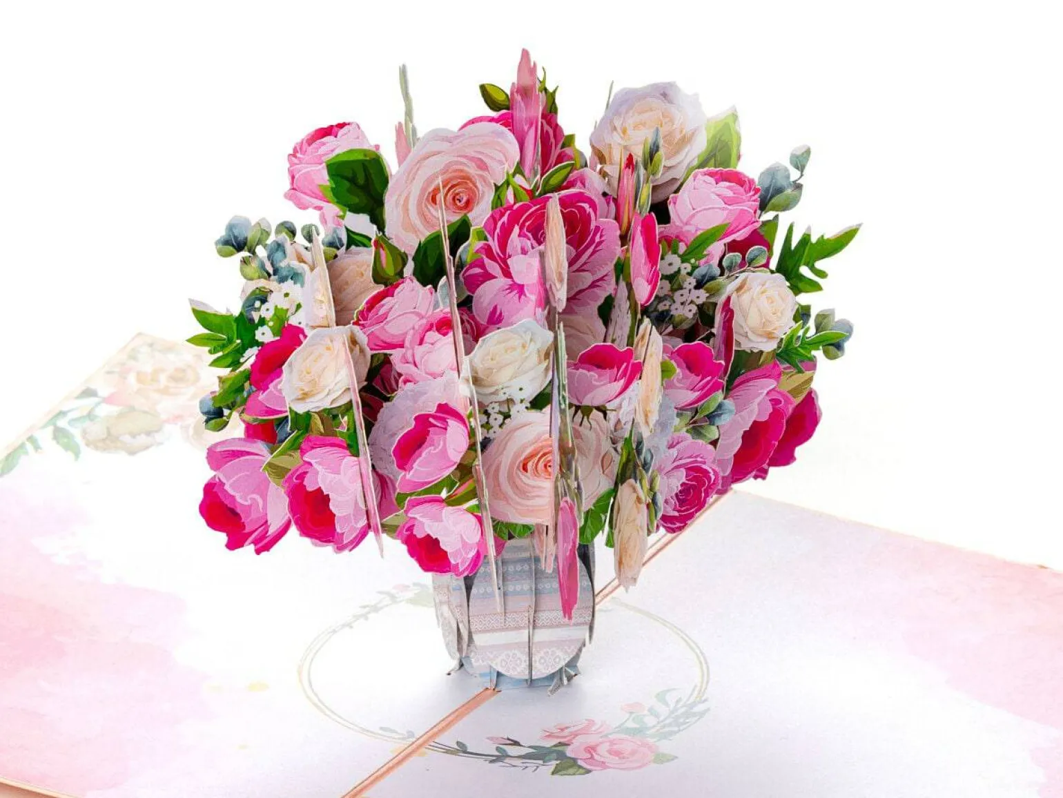 Pop up-kort – Rosenbuket