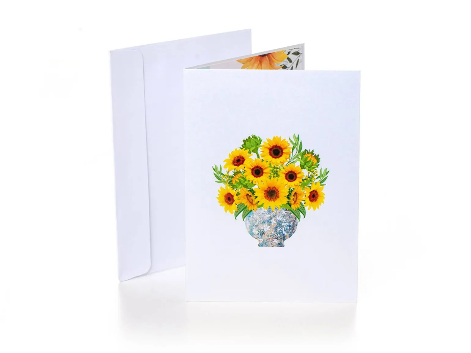 Pop up-kort – Solsikkebuket