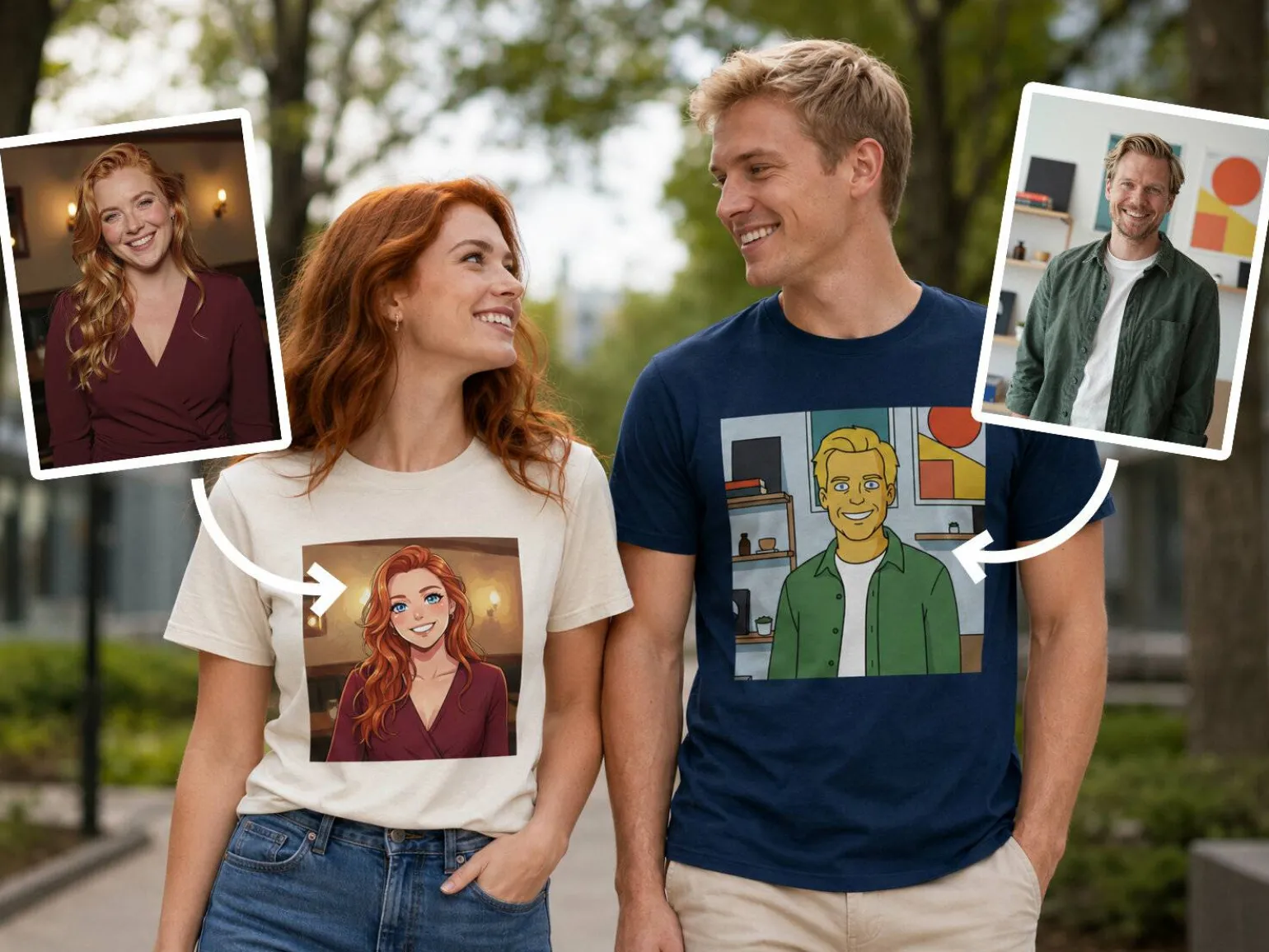 Premium T-shirt med foto - AI-tryk