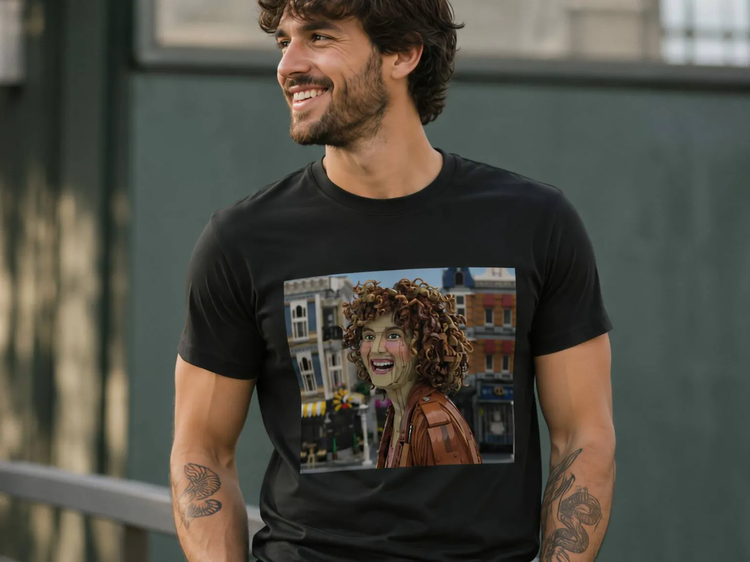 Premium T-shirt med foto - AI-tryk