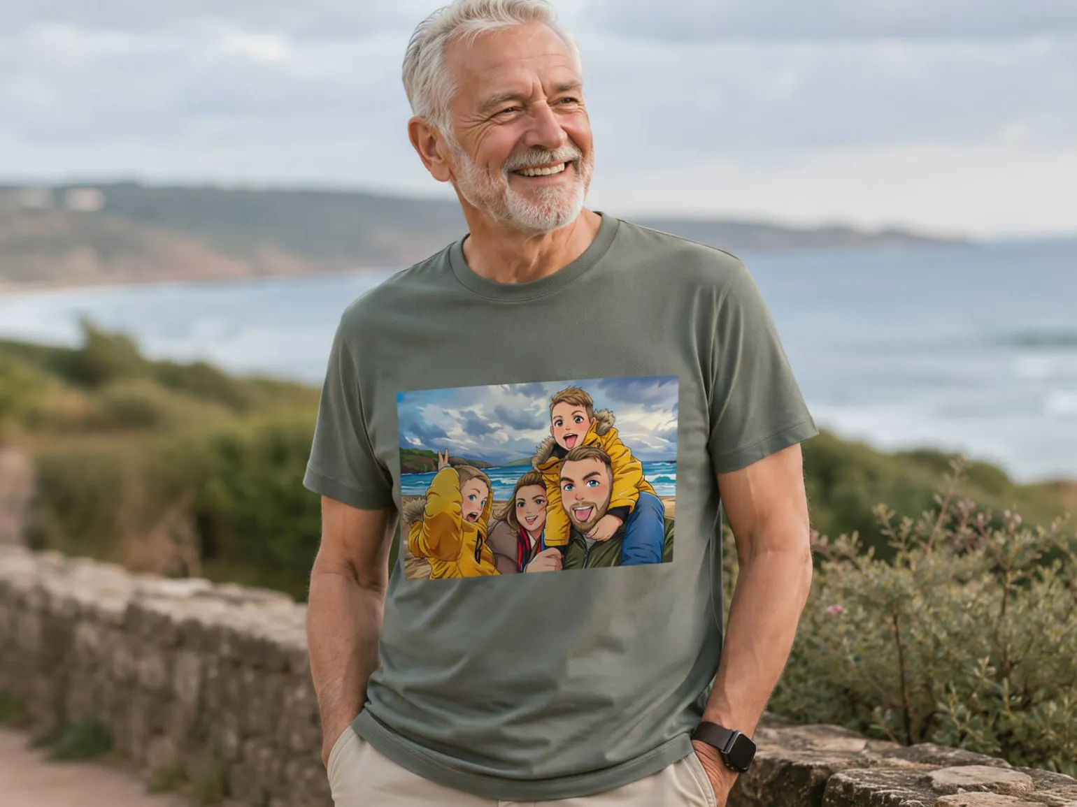 Premium T-shirt med foto - AI-tryk