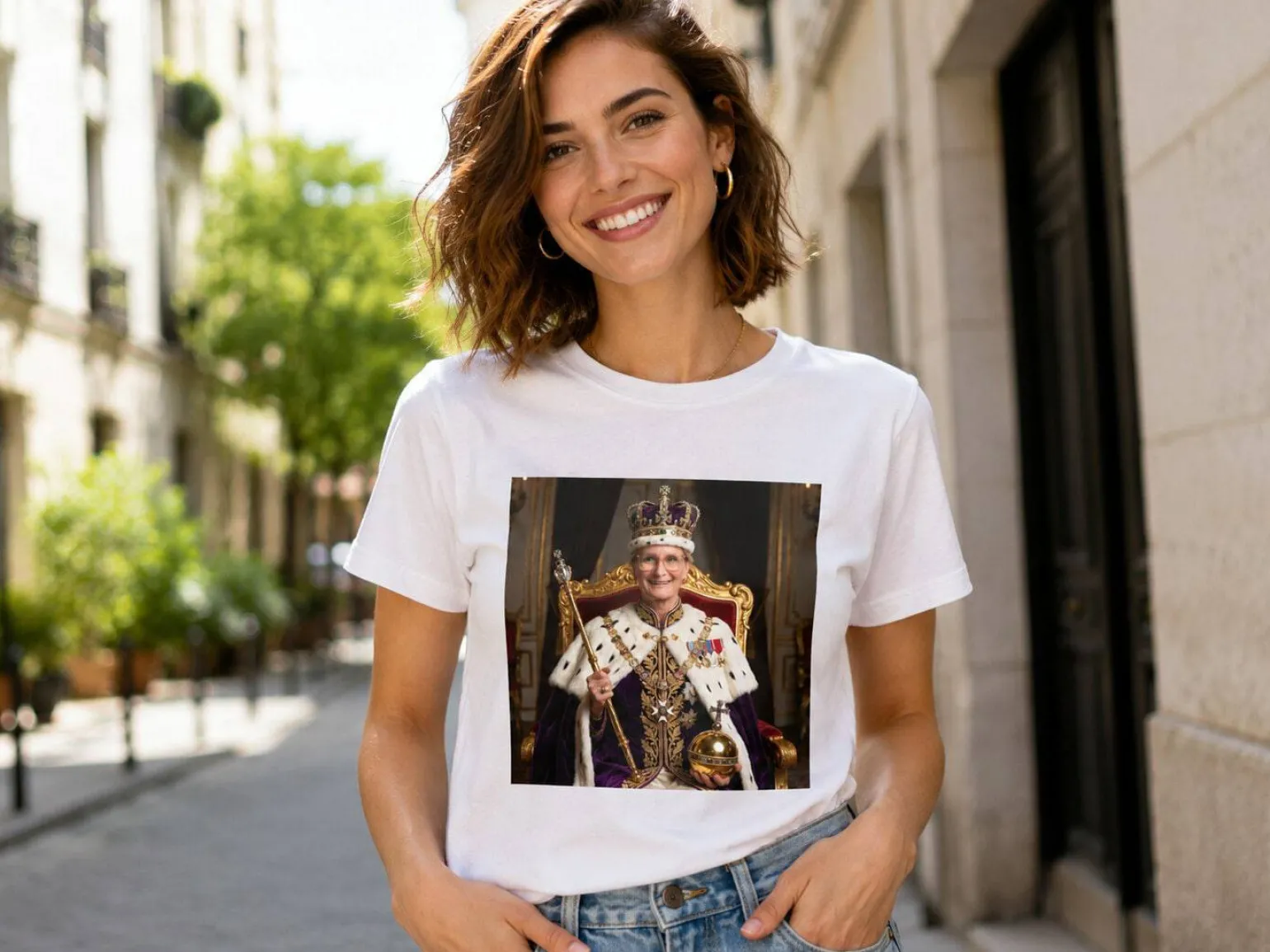 Premium T-shirt med foto - Kongeligt portræt