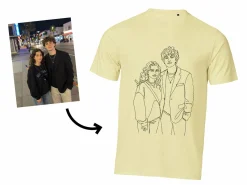 Premium T-shirt med line art