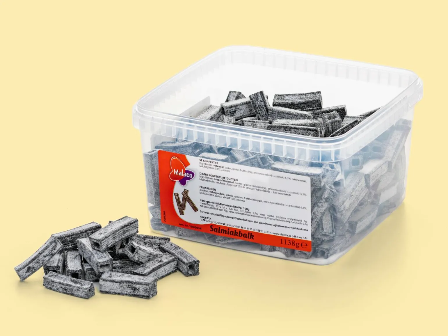 Salmiakstang Bland-selv slik i kasser 1,1 kg