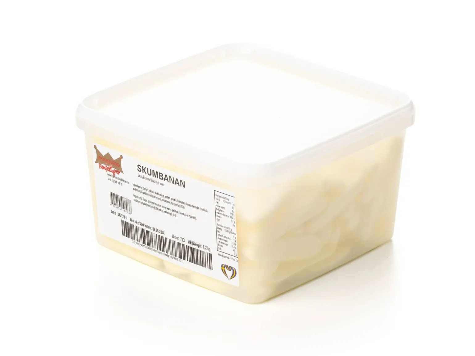 Skumbananer Bland-selv slik i kasser 1,2 kg