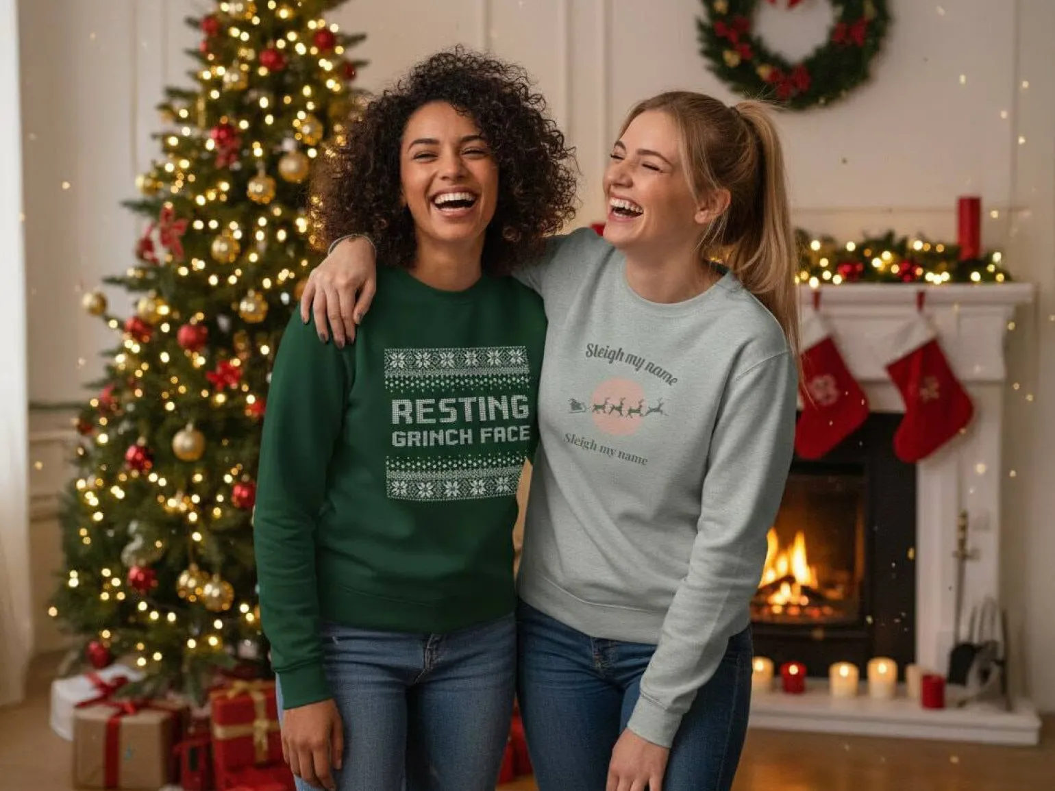 Sweatshirt med Egen Tekst - Julemotiv