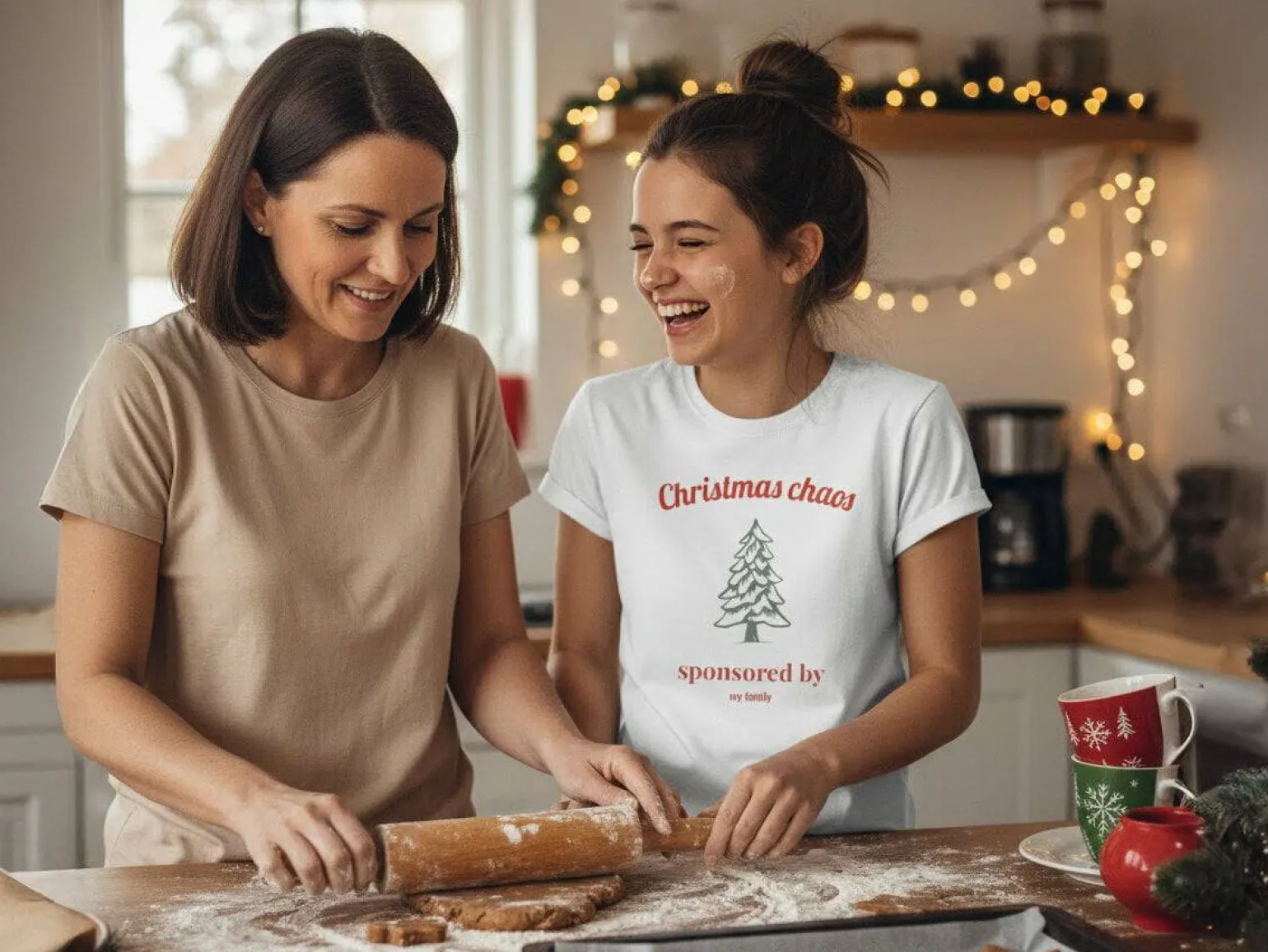 T-shirt med Egen Tekst - Julemotiv