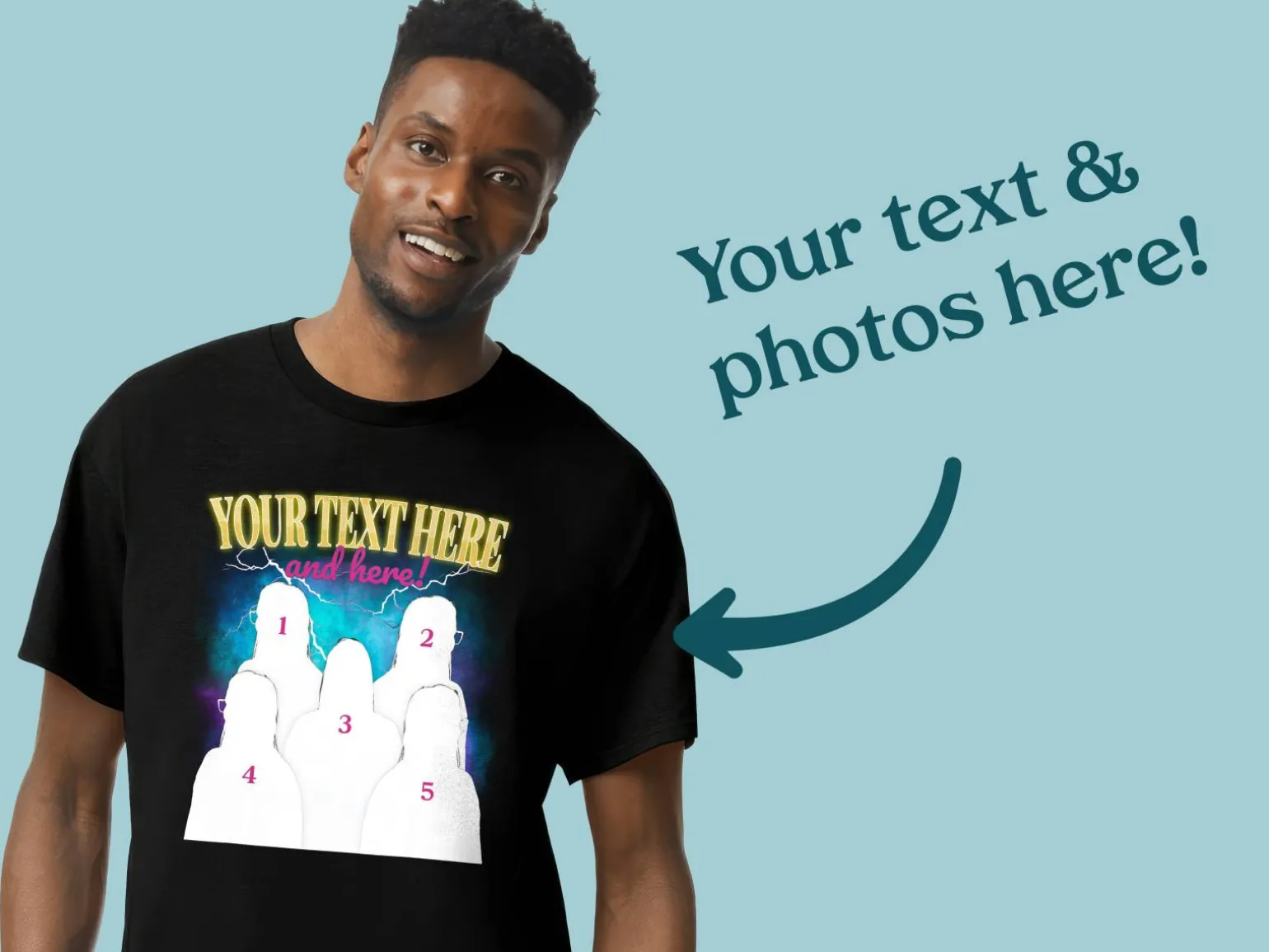 T-shirt med Fotocollage – 90s Design
