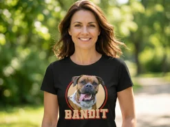 T-shirt med Foto - Retrodesign kæledyr