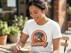 T-shirt med Foto - Retrodesign kæledyr