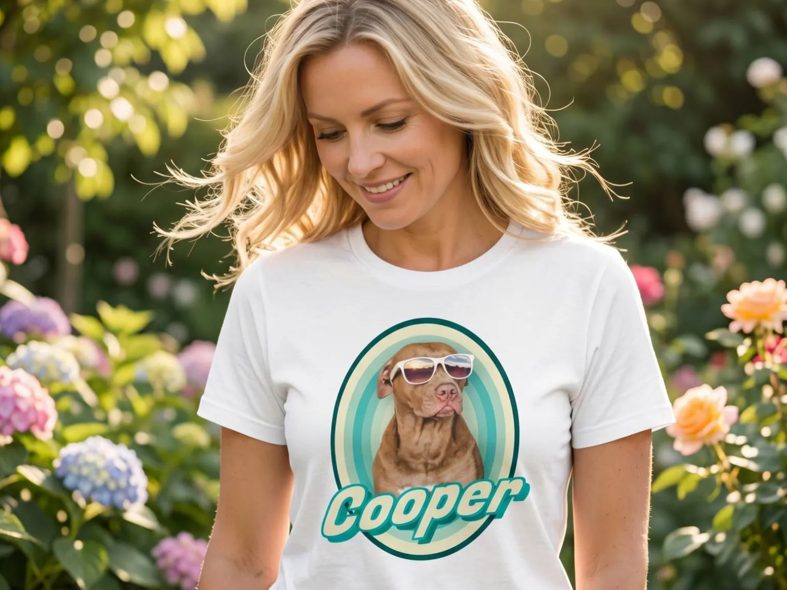 T-shirt med Foto - Retrodesign kæledyr