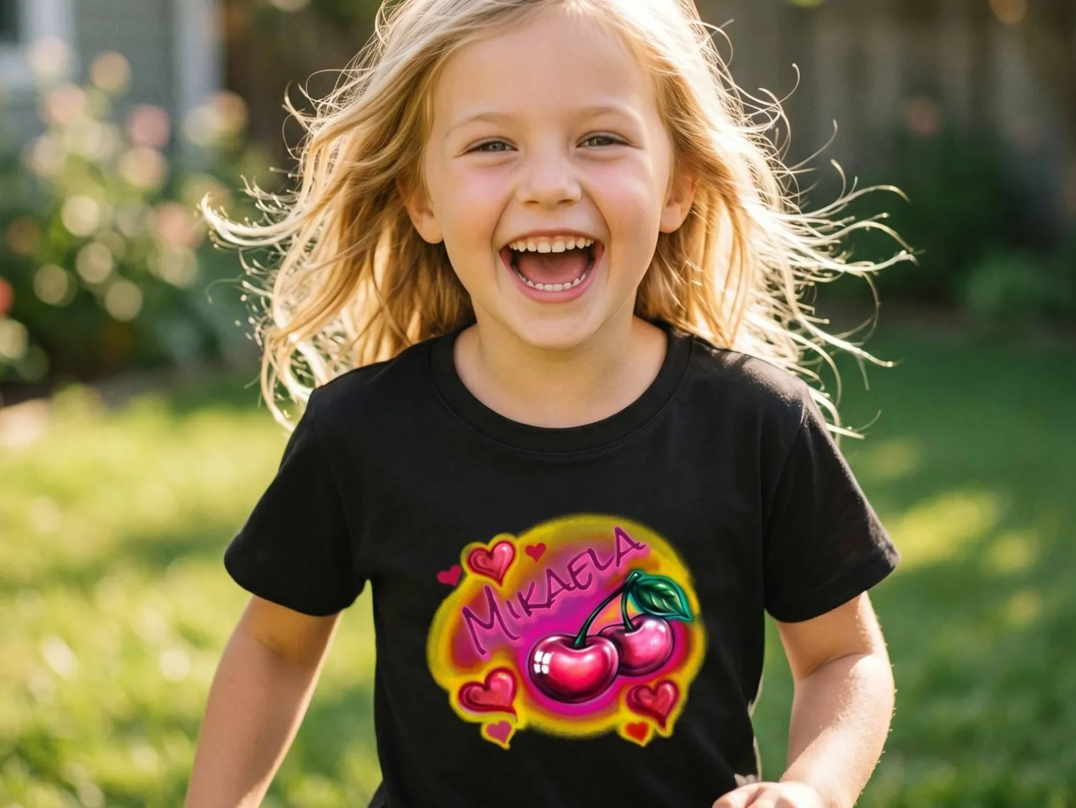 T-shirt til Børn med Egen Tekst - Midnight Sun