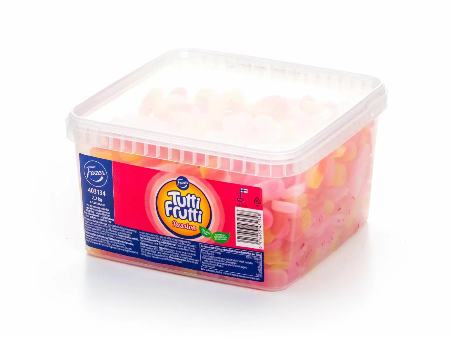 Tutti Frutti Passion Bland-selv slik i kasser 2,2 kg