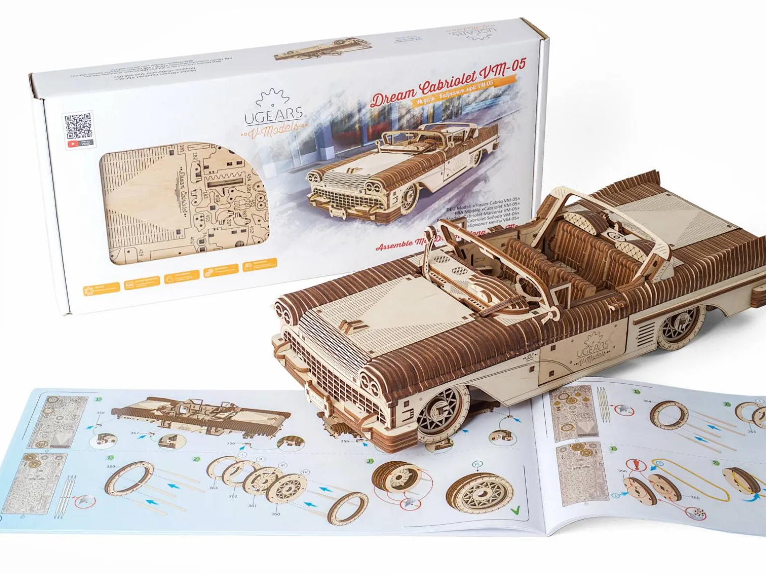 Ugears 3D-puslespil i Træ - Cabriolet